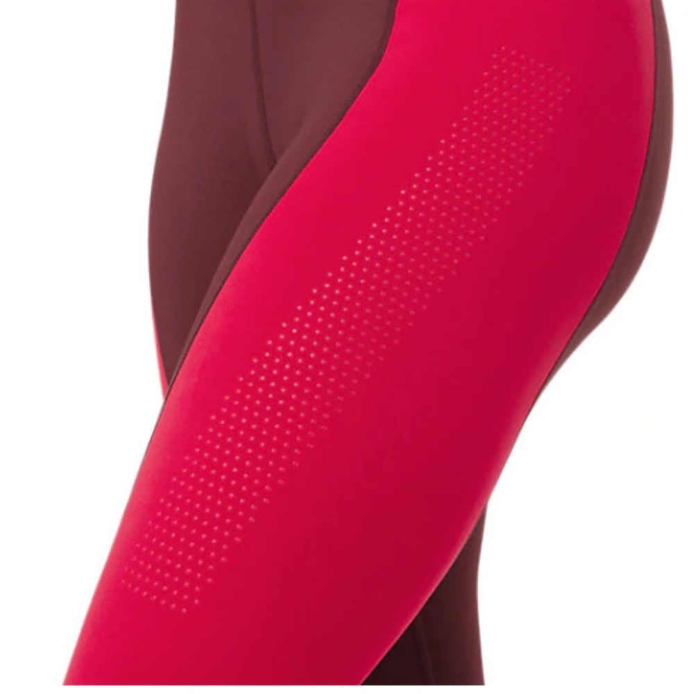 Asics tight leggings pants gym yoga Athletic activewear workout sportswear red - Picture 4 of 5